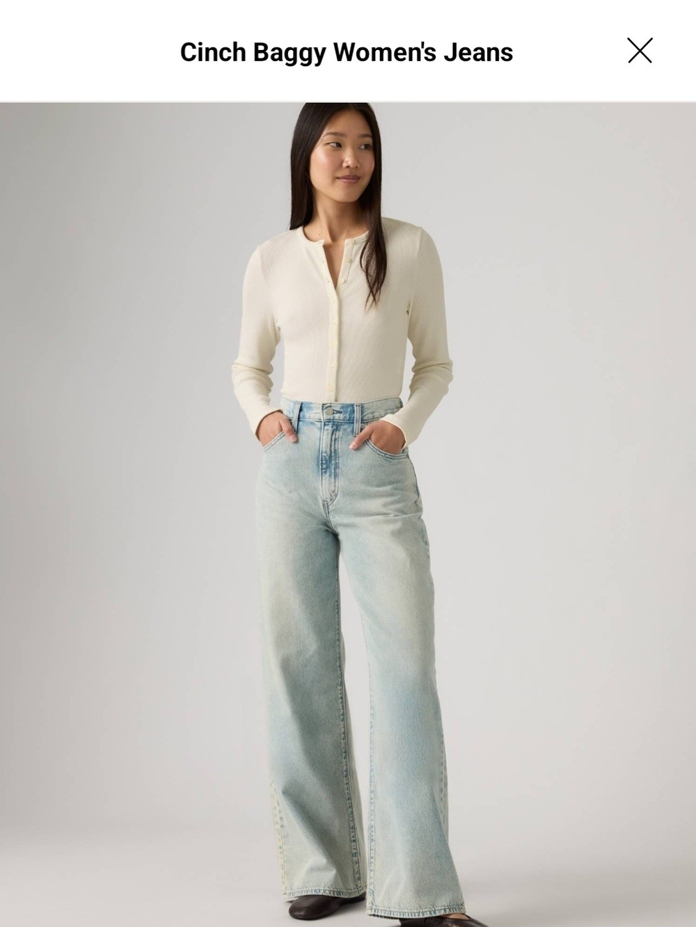 Levi's High-Rise Baggy Cinch Waist Wide-Leg Jeans